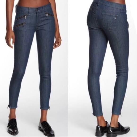 Rag & Bone Women's Skinny Moto Aliso Wash Zipper Jeans, Zipper Hems 27 - Picture 1 of 9